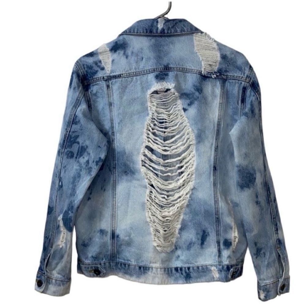 Highway Distressed Blue Jeans Jacket(Size Small) - Picture 2 of 5